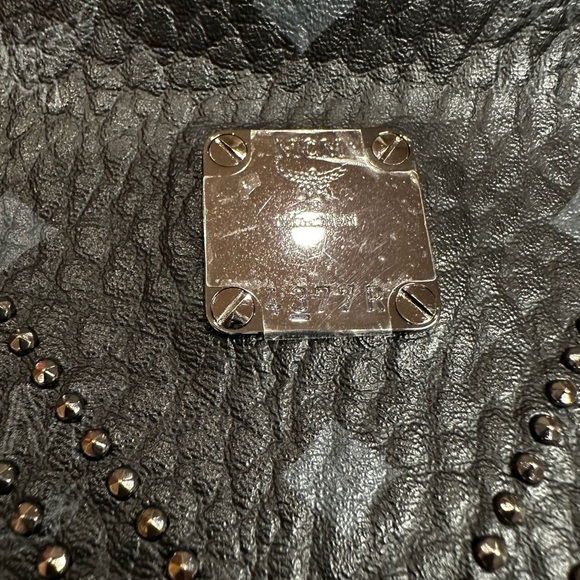 MCM Black Leather belt Bag with Silver Studs -unisex with dust bag - Picture 4 of 15